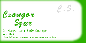csongor szur business card